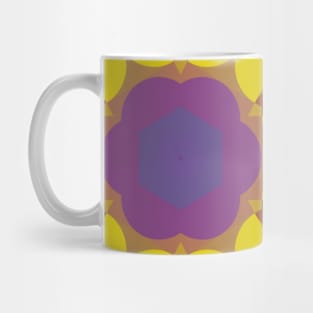 Retro Mandala Flower Yellow Orange and Purple Mug